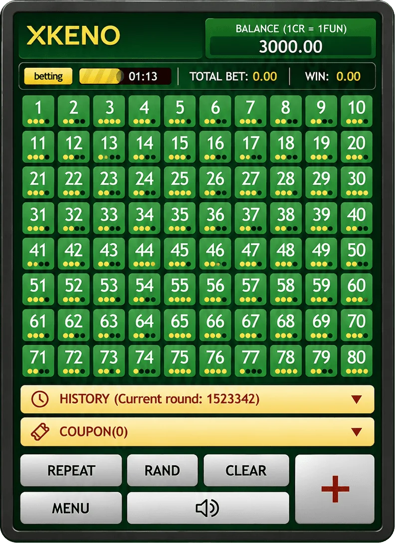 Игровое поле XKENO